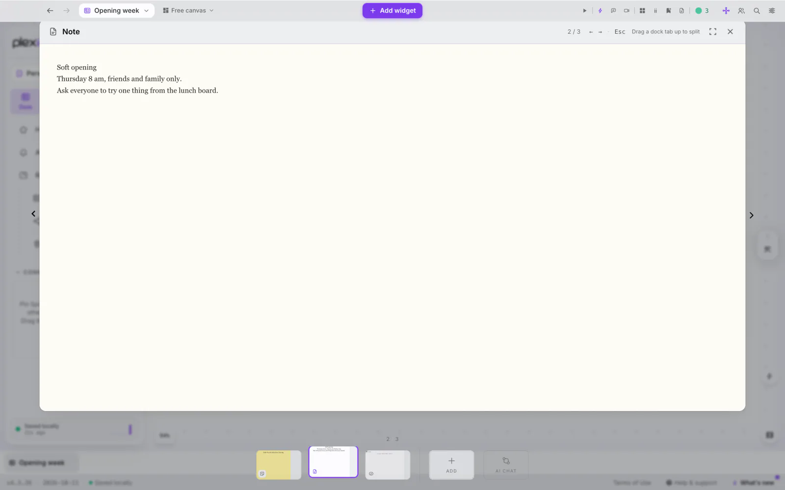 PlexiDesk screenshot: Focus tools in Plexii