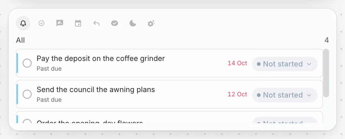 PlexiDesk screenshot: Stalled desk widget