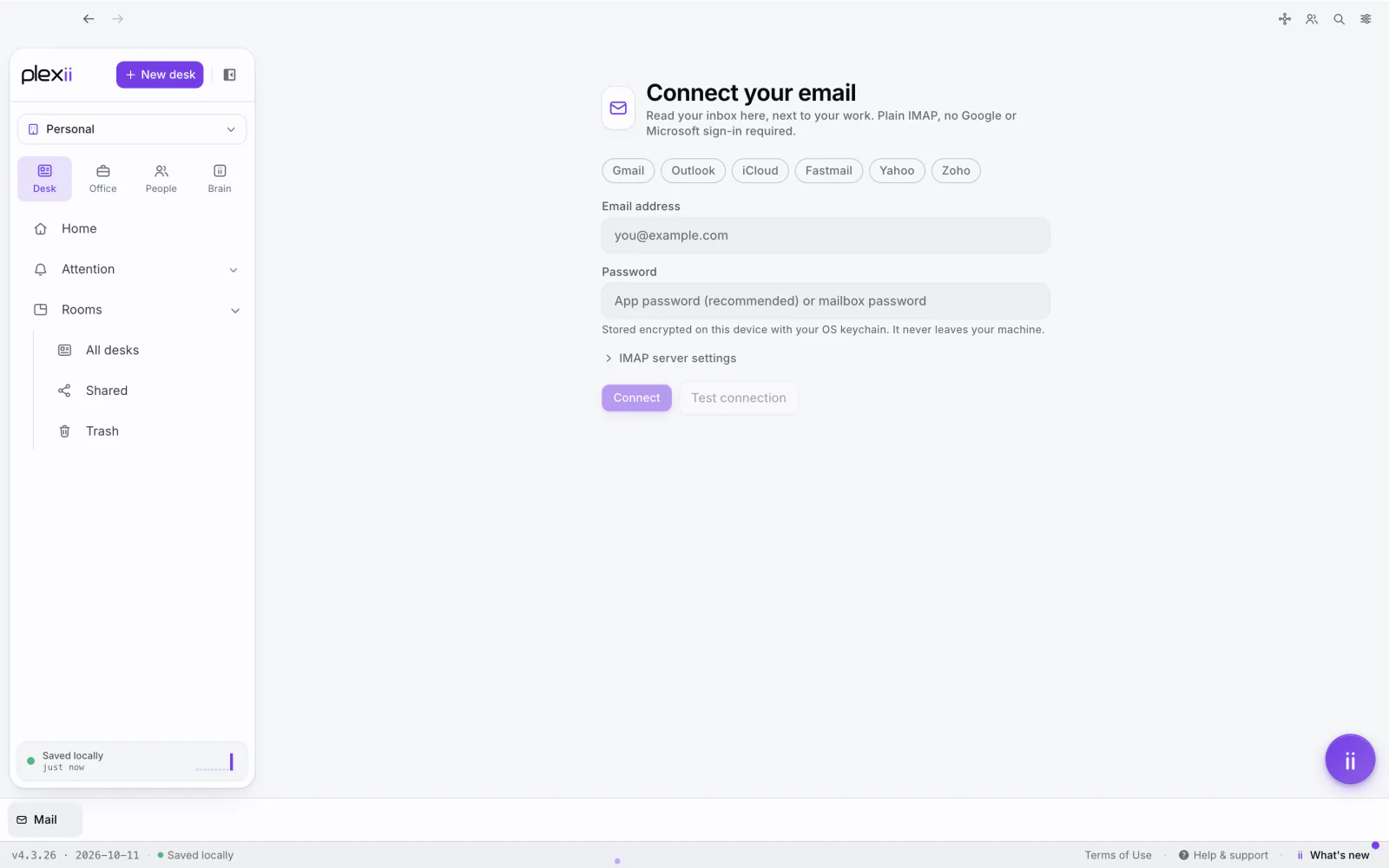 PlexiDesk screenshot: Organise mail with tags
