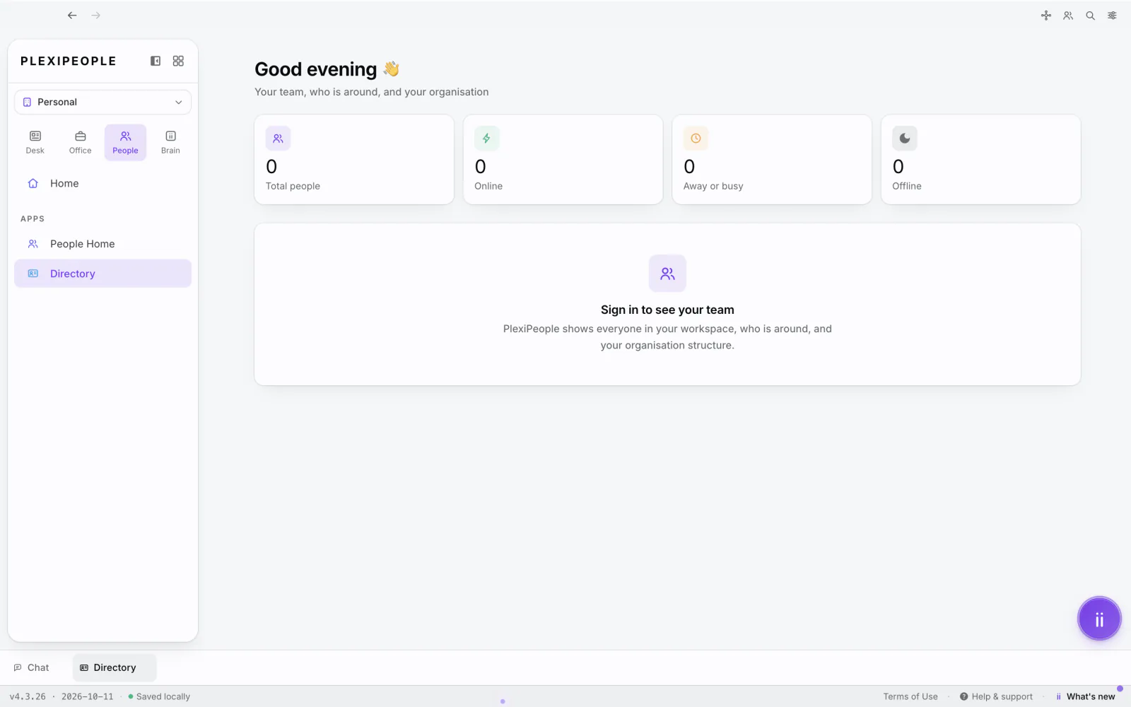 PlexiDesk screenshot: People Map