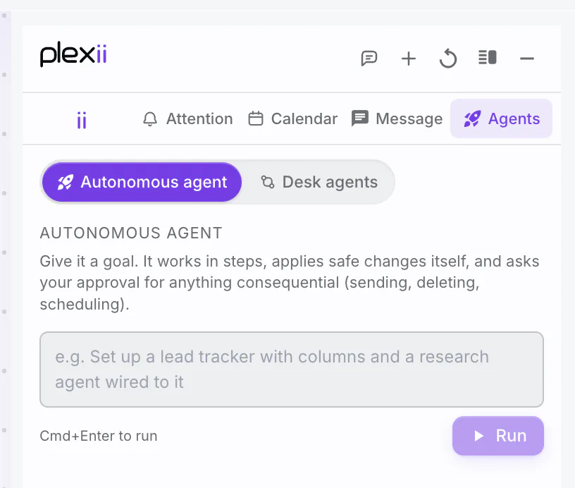 PlexiDesk screenshot: Let Plexii work on a web page