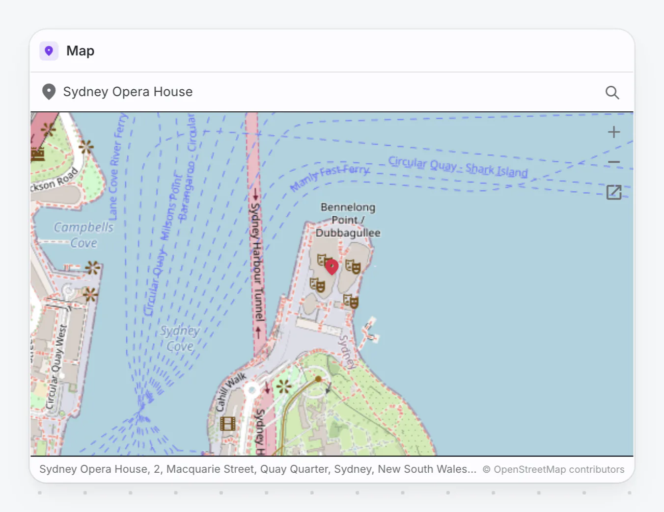PlexiDesk screenshot: Map widget