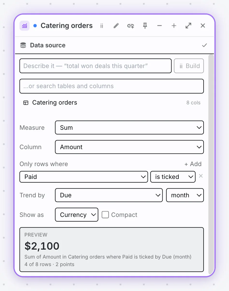 PlexiDesk screenshot: Stat card widget
