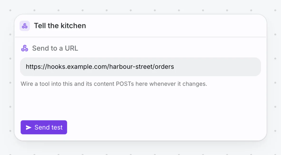 PlexiDesk screenshot: Send to a URL widget