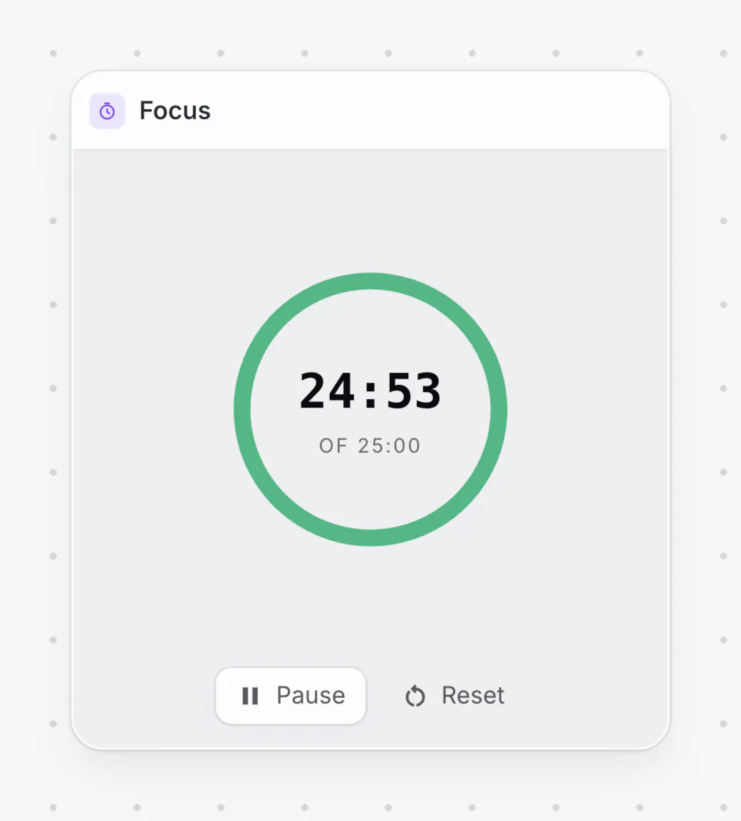 PlexiDesk screenshot: Timer widget
