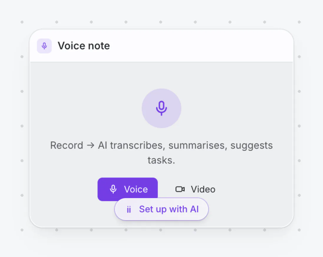 PlexiDesk screenshot: Voice note widget